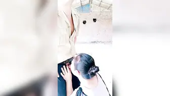 黑丝高跟骚姐姐【中篇】勾搭库房大爷，衣服都没脱就干上了，全程露脸深喉大鸡巴，无套爆草抽插，淫声荡语不断浪叫