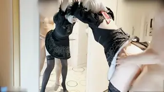 “极品COSPLAY水果猫”COS尼尔2B被狂操内射
