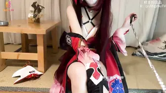 【角色扮演】花火的玉足调教 欢愉的骚穴被主人的肉棒塞满了 精液射满粉穴流出