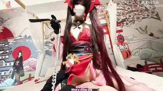 【角色扮演】花火的玉足调教 欢愉的骚穴被主人的肉棒塞满了 精液射满粉穴流出