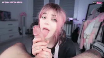 继姐吮吸我的鸡巴，殴打它并咬它直到我射精 ASMR - pinkloving